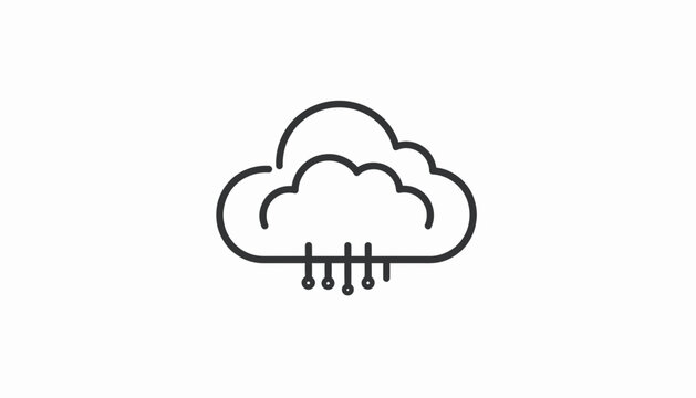 Business analytics icon vector shows rain cloud with minimal drops