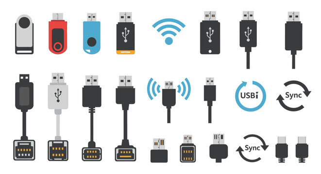 Variety of Electronic Cables and Adapters.