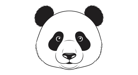 Cute panda bear face closeup portrait. © Tempe