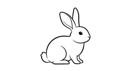 Obraz premium Cute rabbit sitting on ground.