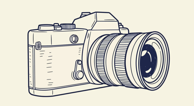 Camera with Lens and Body.