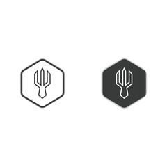 Obraz premium Minimalist Cactus Icons in Line Art Style for Modern Design Projects