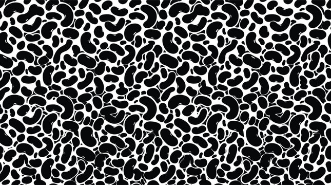 Abstract black and white organic shapes pattern fluid ink blot rorschach test