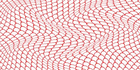 simple red fish scale wave pattern for banner poster background. © kowsar