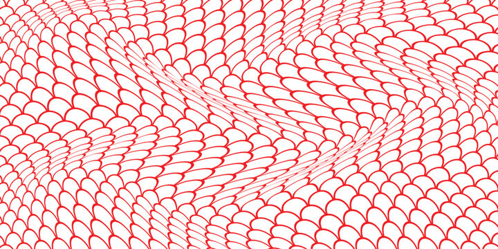 simple red fish scale wave pattern for banner poster background.