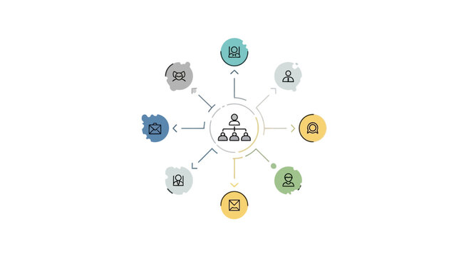 Business organization chart template.