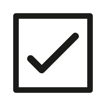 Checkmark Approval Icon on Digital Screen Minimalist Design