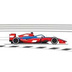 Obraz premium Red Racing Car Illustration on Track