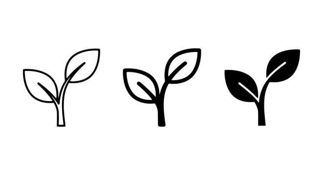Seedling Icons, Sprout Vector Graphics, Growth Symbols, Plant Icons, Organic Elements, Nature Icons, Vector Art