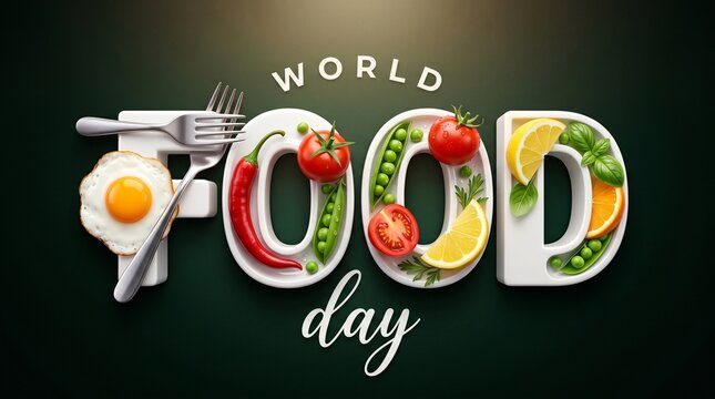 World Food day is observed every year on October 16, promotes global awareness and action for those who suffer from hunger and for the need to ensure healthy diets for all. Vector illustration See Les