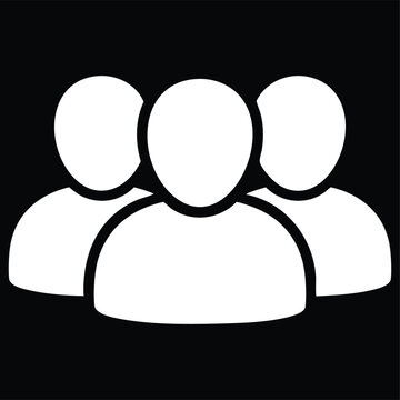 Black and white of three people silhouettes in minimalist style