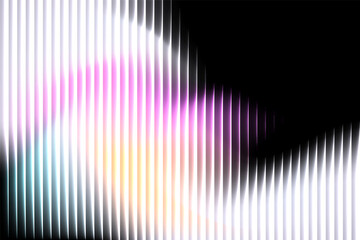 Abstract holographic striped background with pastel rainbow glow, luminous vertical lines, futuristic optical illusion texture, iridescent digital light pattern and modern vibrant backdrop