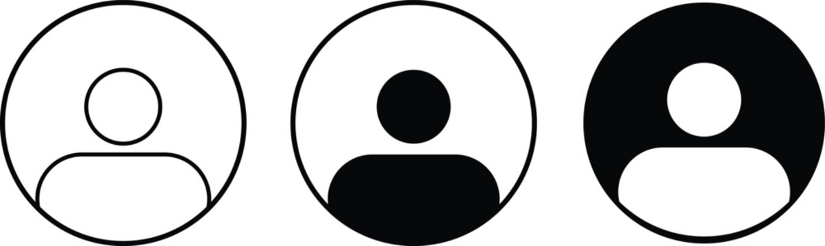 Three minimalist circles with abstract human silhouettes in black