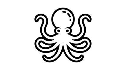 Adobe Illustrator ArtworkBlack and white minimalist octopus illustration isolated on white background © Feroz Hasan