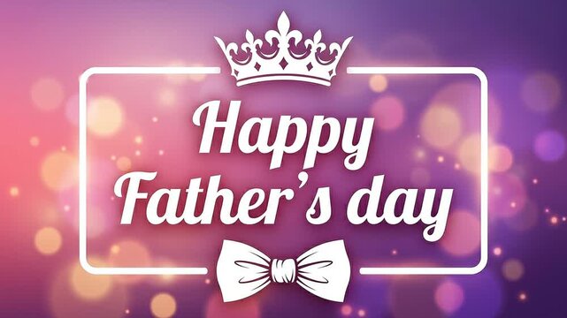 Fathers day greeting card design with crown and bow tie