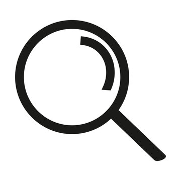 Magnifying Glass Search Icon Isolated on White Background Minimalist Style