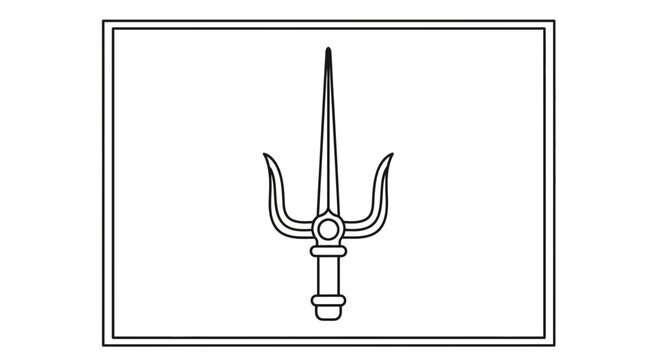Sai weapon icon, traditional Japanese martial arts weapon, vector illustration