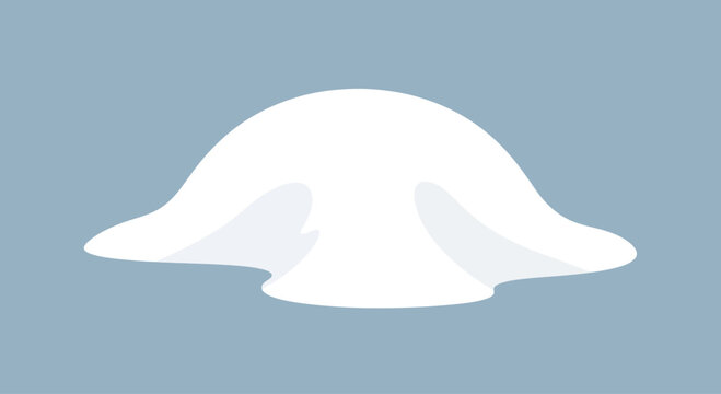 Vector illustration of a white snowball melting on a cool blue background