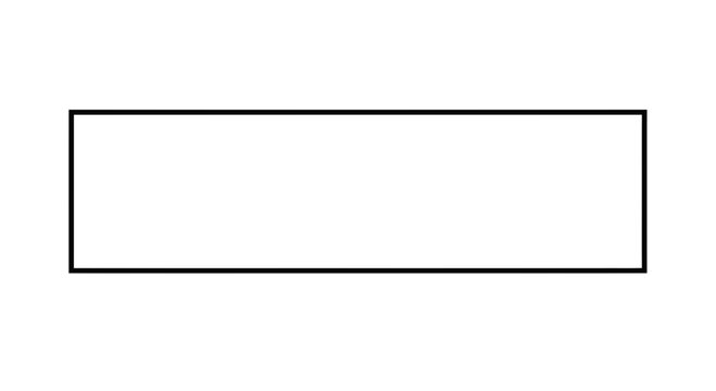 Simple rectangle shape object outline.
