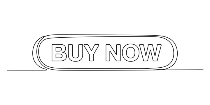 Buy now button drawn with a single continuous line style