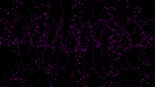 Abstract digital particles background with purple dots and lines