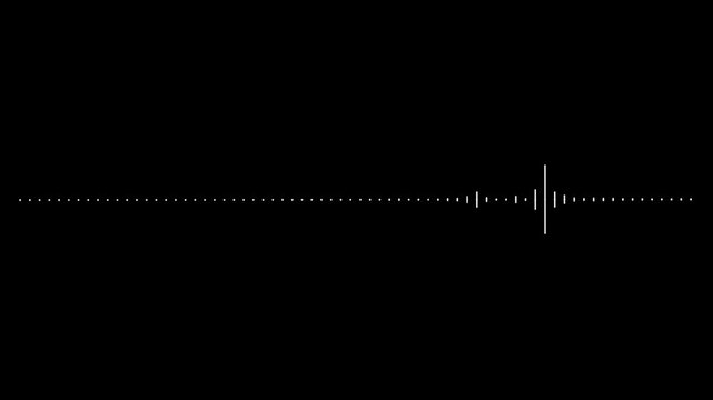 Abstract White Audio Wave Animation with Transparent Background Alpha Channel; 4K Loop Digital Sound Frequency Spectrum Visualizer, Modern Music Equalizer Lines, and Voice Waveforms.
