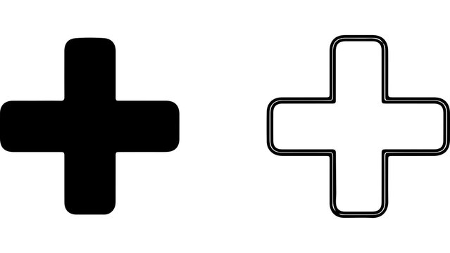 Minimalist Plus Sign Symbols And Outline Icons