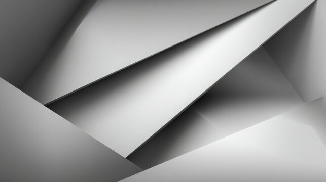 Abstract Geometric Light and Shadow Play on Folded Paper Surfaces Creates Modern Monochrome Design