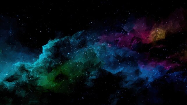 Vibrant Expanding Nebula in Deep Space, Cosmic Phenomenon with Glowing Stars