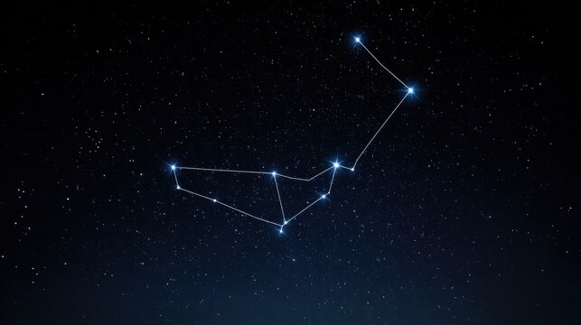 Celestial constellations forming intricate geometric patterns against a deep, starry night sky