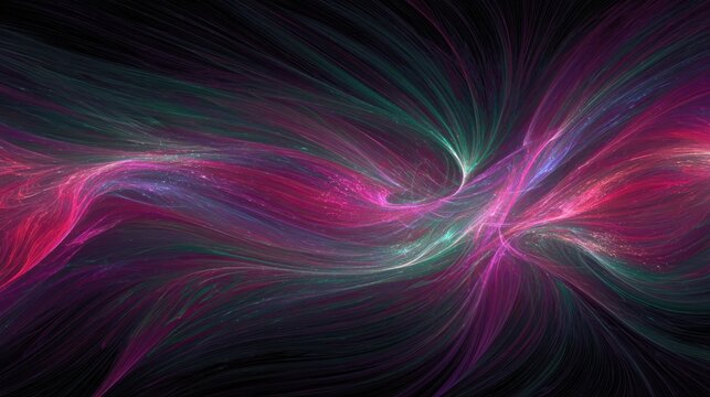 Vibrant Swirling Cosmic Energy Abstract Fractal Art with Fluid Dynamics