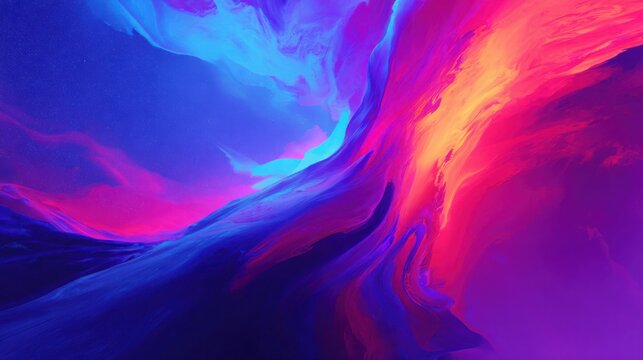 Vibrant Abstract Fluid Art With Swirling Colors Of Pink, Blue, And Orange