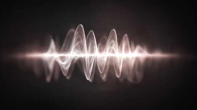 Ethereal sound waves visualized as luminous light patterns on a dark background