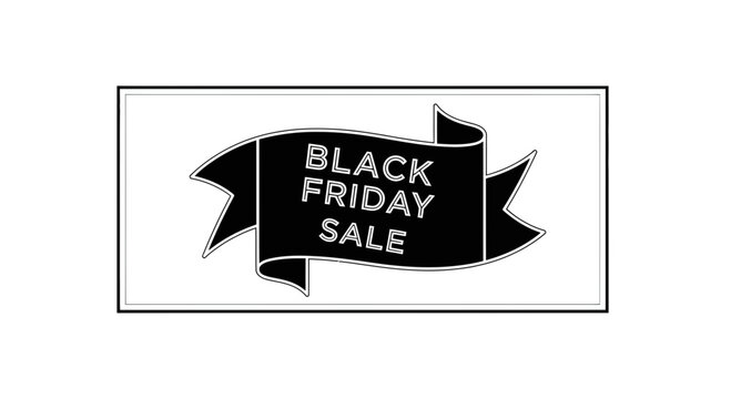 Black Friday Sale Ribbon Banner - Graphic Design Element for Promotions