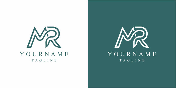 Logo design with MR initials.