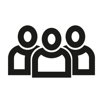 Three Abstract Human Figures Embracing in Minimalist Silhouette Design
