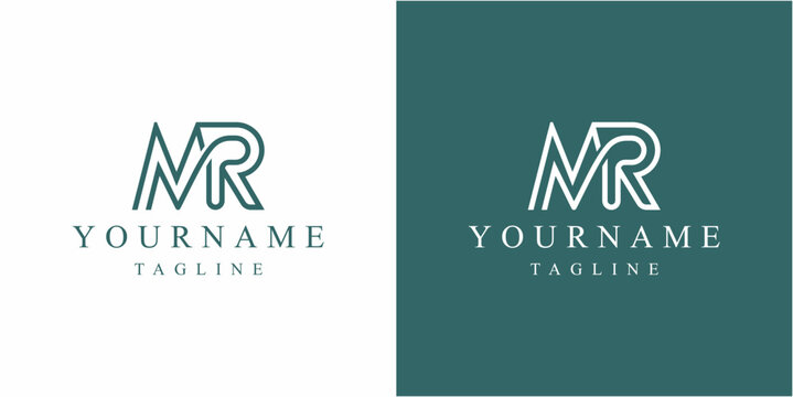 Letter MR logo design with tagline.