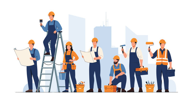 Business growth concept showing a man and woman moving large colored arrows upward to indicate future success.