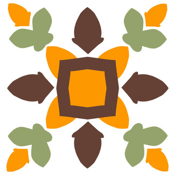 abstract floral illustration in eart tones