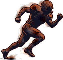 Fototapeta premium American football player running in a dynamic pose