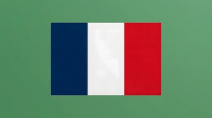 Obraz premium Flag of france against a solid green background