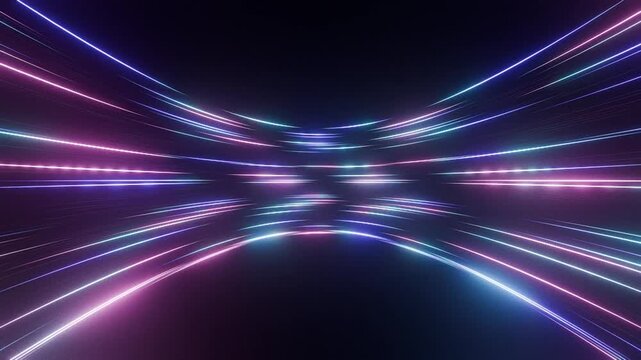 Retro synthwave aesthetic blue and purple neon light beams with seamless loop for vaporwave projects