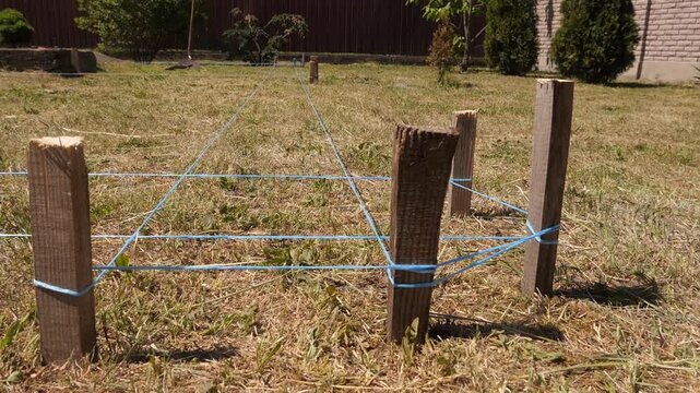 marking for digging a house foundation