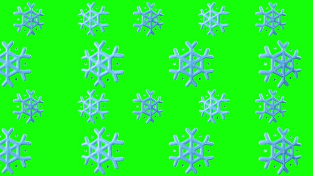 Snowflakes animation icon on green background