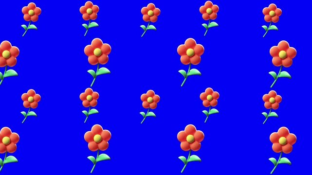 Sunflowers cartoon icon on green screen