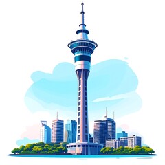 Obraz premium Sky Tower Auckland Cityscape New Zealand.