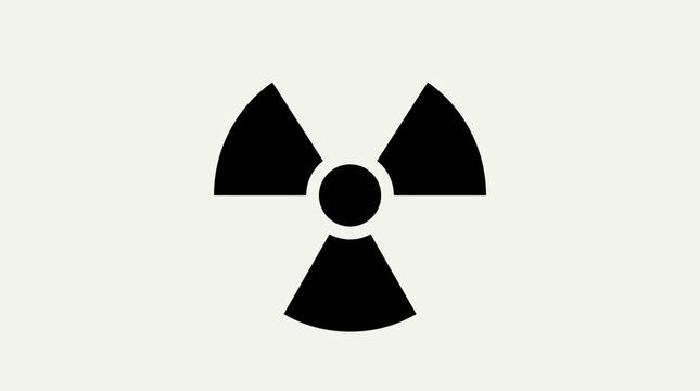 Black Radiation Symbol on Light Grey Background - Nuclear Warning Icon