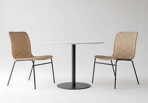 Modern Outdoor Furniture Setting with Wicker Chairs