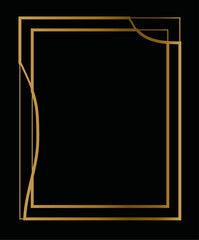 Gold frame, black velvety background - VIP style © Dariia