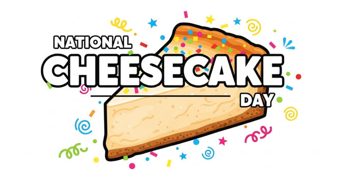 Sweet Cheesecake Slice Illustration for Celebrate National Cheesecake Day